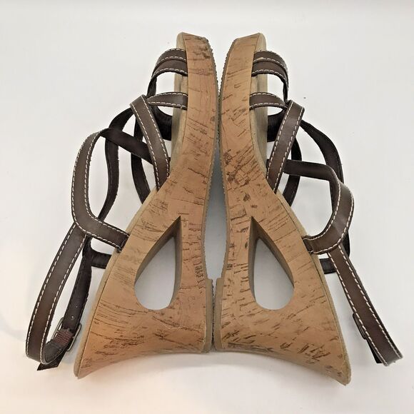 Mudd Kerwin Vtg. Y2K 90s Strappy Platform Wedge Sandal Women's 10M Brown Boho - Picture 7 of 11